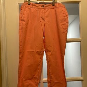 Talbots Bright Coral Cropped Chinos